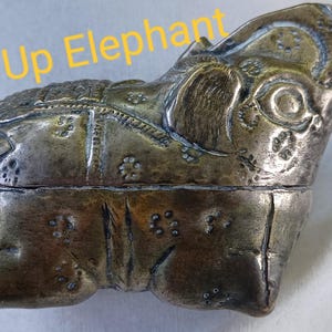 Solid Silver Cambodian Betel Box ELEPHANT Khmer Bet Nut Tobacco Storage Burmese Southeast Asia Sterling 925 Antique 800 lime Tested Trunk Up