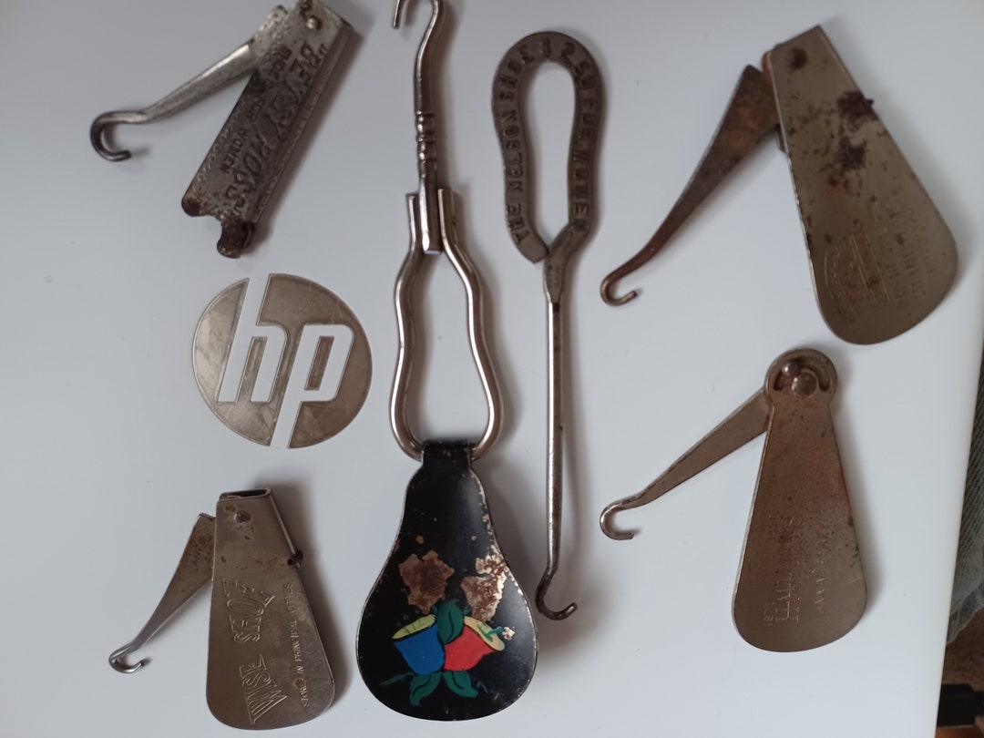 6 Shoe Horn Button Hook ANTIQUE Advertising Spat Shoehorn Etsy