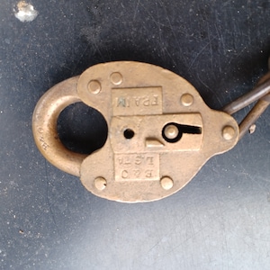 B&O Railroad Lock “Fraim” Switch Original chain attached Marked L. STA &quot;Station&quot;? Rail Road Baltimore and Ohio Railroad Brass