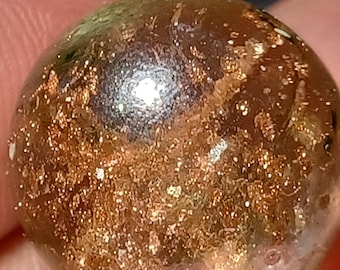 JABO DAS Sammy Gold Lutz Mica Marble ERROR Prototype by Dave McCullough Pre Run Test Aventurine Large .78“ Shooter Size Toy Glass Super Rare