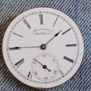 1890 American Waltham Pocket Watch Movement parts or repair Needs a staff S 6 Mainspring Good 11J Gr L 135 Yrs Old Gr L Hunting Waltham Mass