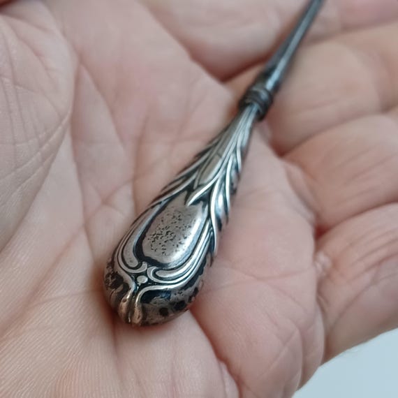 1897 Sterling Button Hook Hallmarked Birmingham E… - image 9