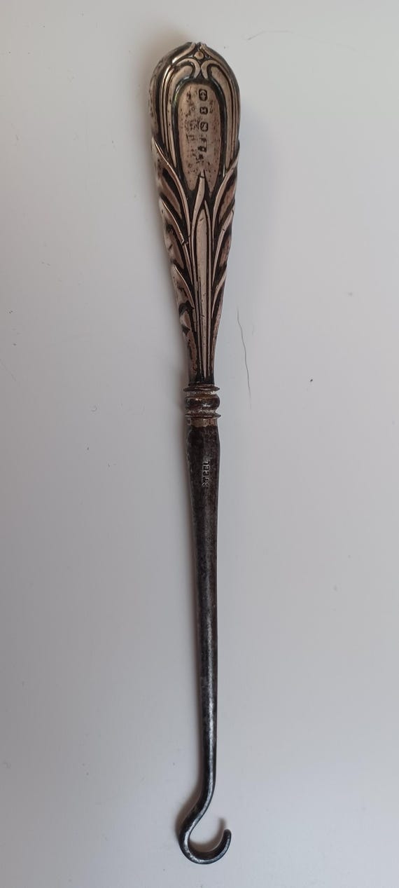 1897 Sterling Button Hook Hallmarked Birmingham E… - image 2