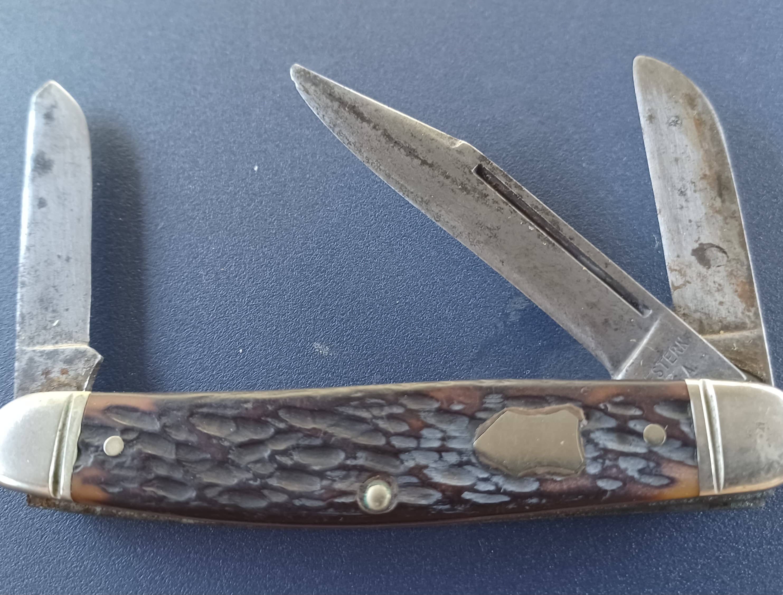 Western Pocket Knife 3 Blades Folding 426 Stockman Long Pull Etsy