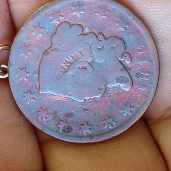 1819 Penny necklace charm 200+ years old!! Pre Civil War Liberty Head Large Cent 1819 University of Virginia founded