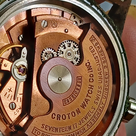 Croton AQUMATIC Watch RARE Vintage 17 Jewels Self Winding