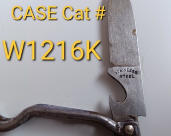 Case Knife Cutlery Knife Company Catalog #W1216K  Geo Schrade 1926 Wire Jack Pocketknife EARLY Stainless Steel Case spearpoint bottle opener