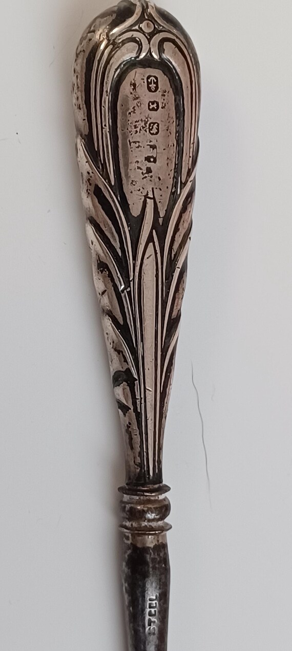 1897 Sterling Button Hook Hallmarked Birmingham E… - image 3