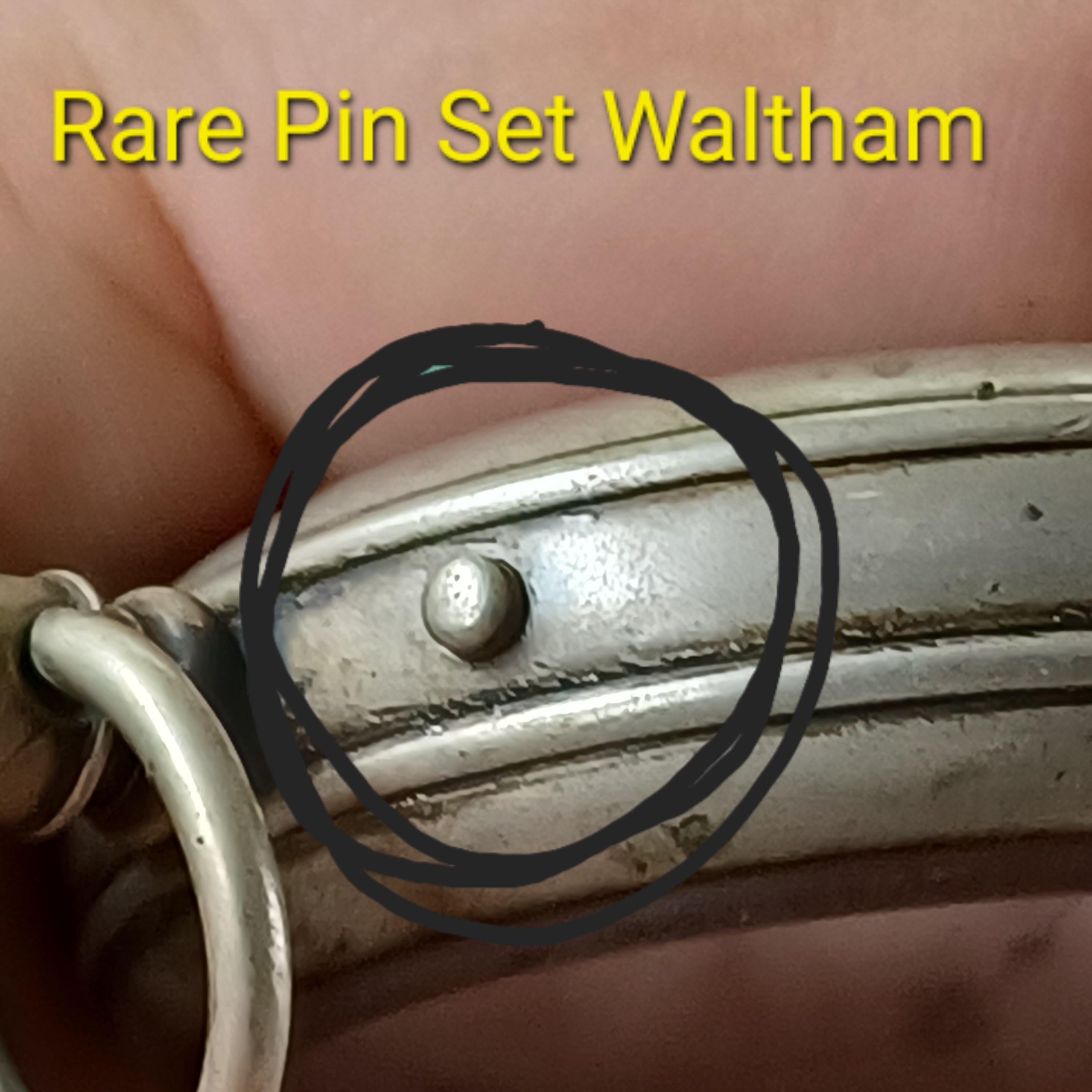 Waltham Cuff Bracelet Watch & Angel Pin Set Preowned Waltham 14k 27mm Manual watch main image 3