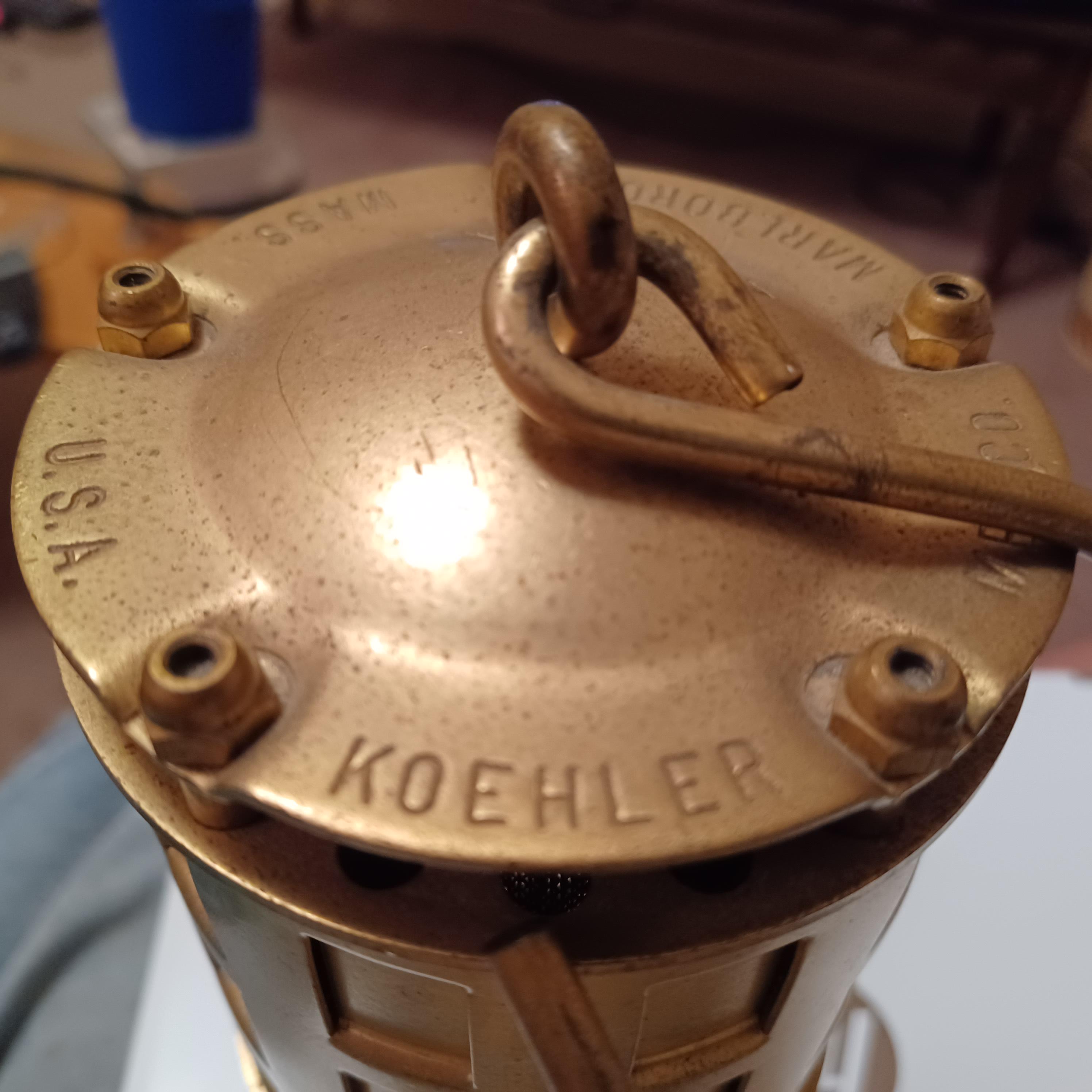 1890's Koehler 289-1A Coal Mining Safety Lamp Unused Tested Once