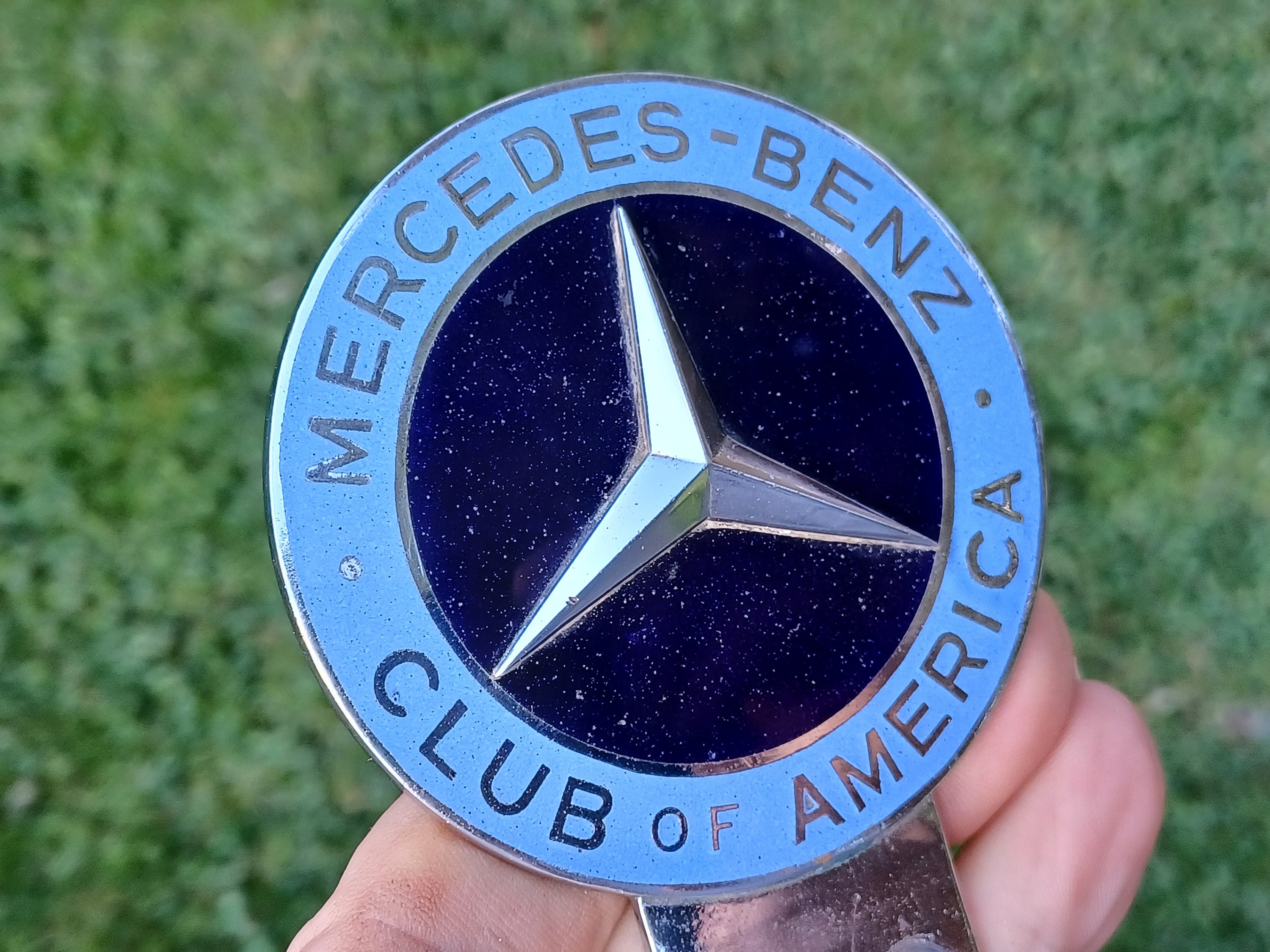 1959 Mercedes Benz Club of America Car Blue Enamel Badge by Vilem