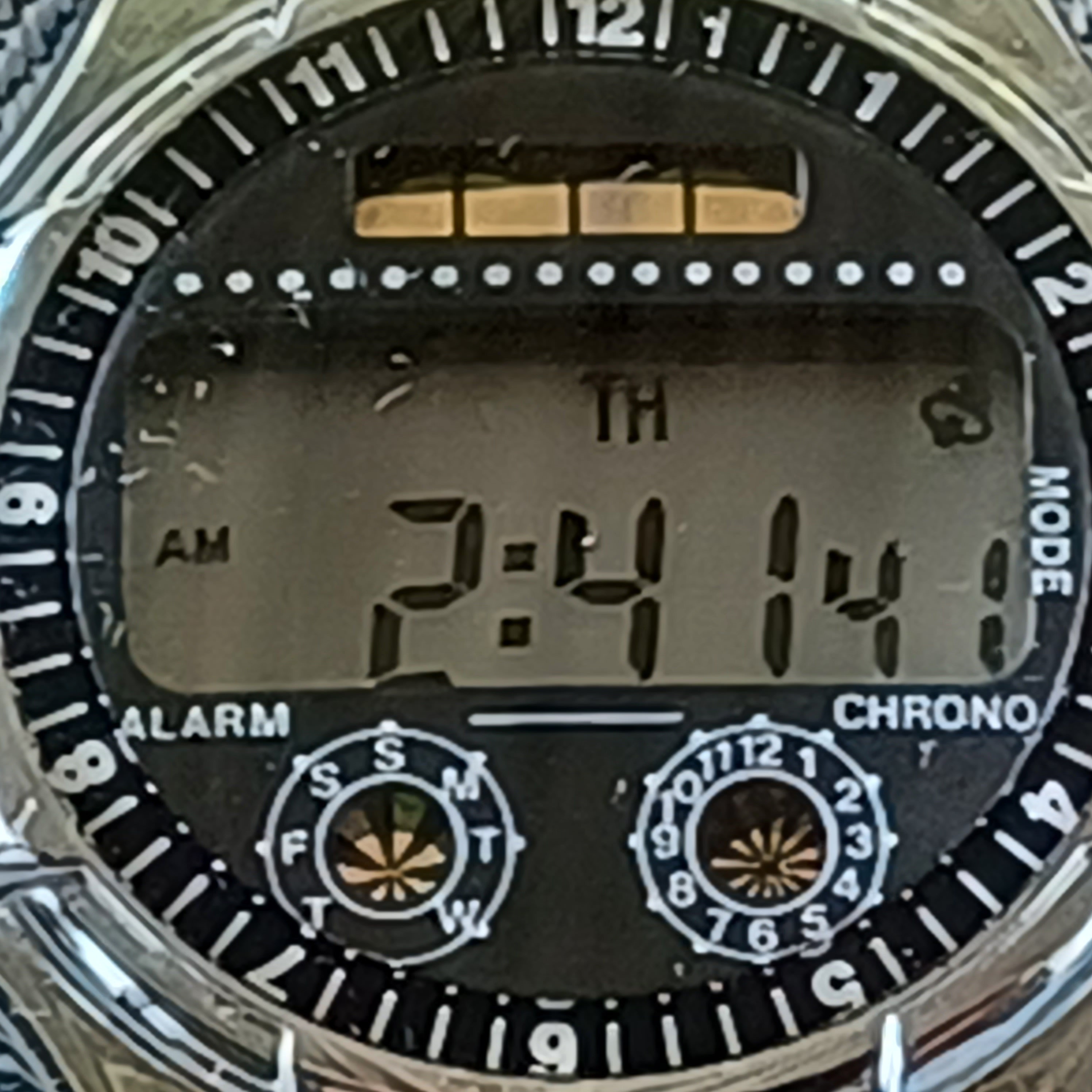 Dive Watch SHYE Digital Chronograph Day Date Alarm Solar Powered