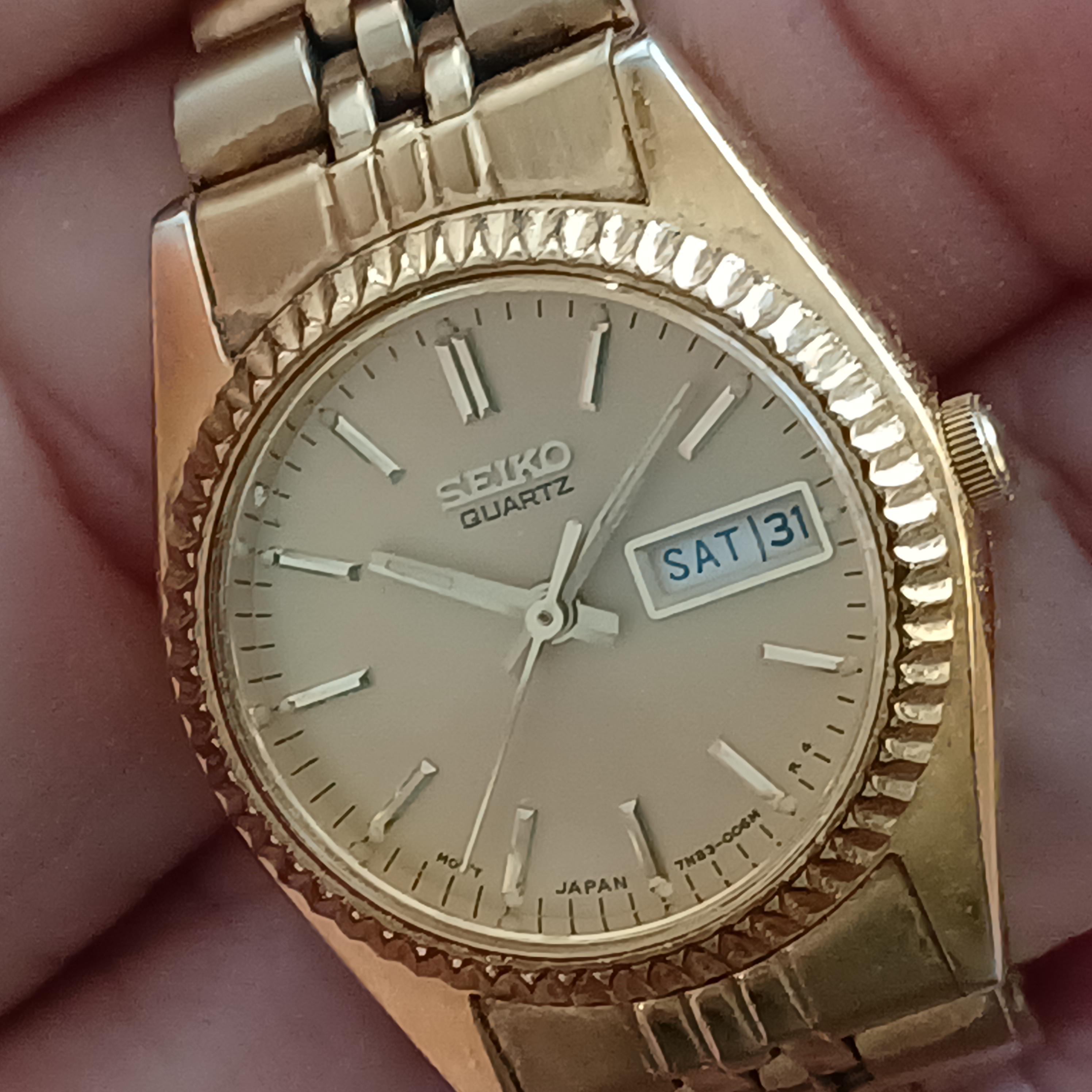 Seiko Ladies Watch 7N83 0041 Quartz Gold Dial Day Date  display picture 2