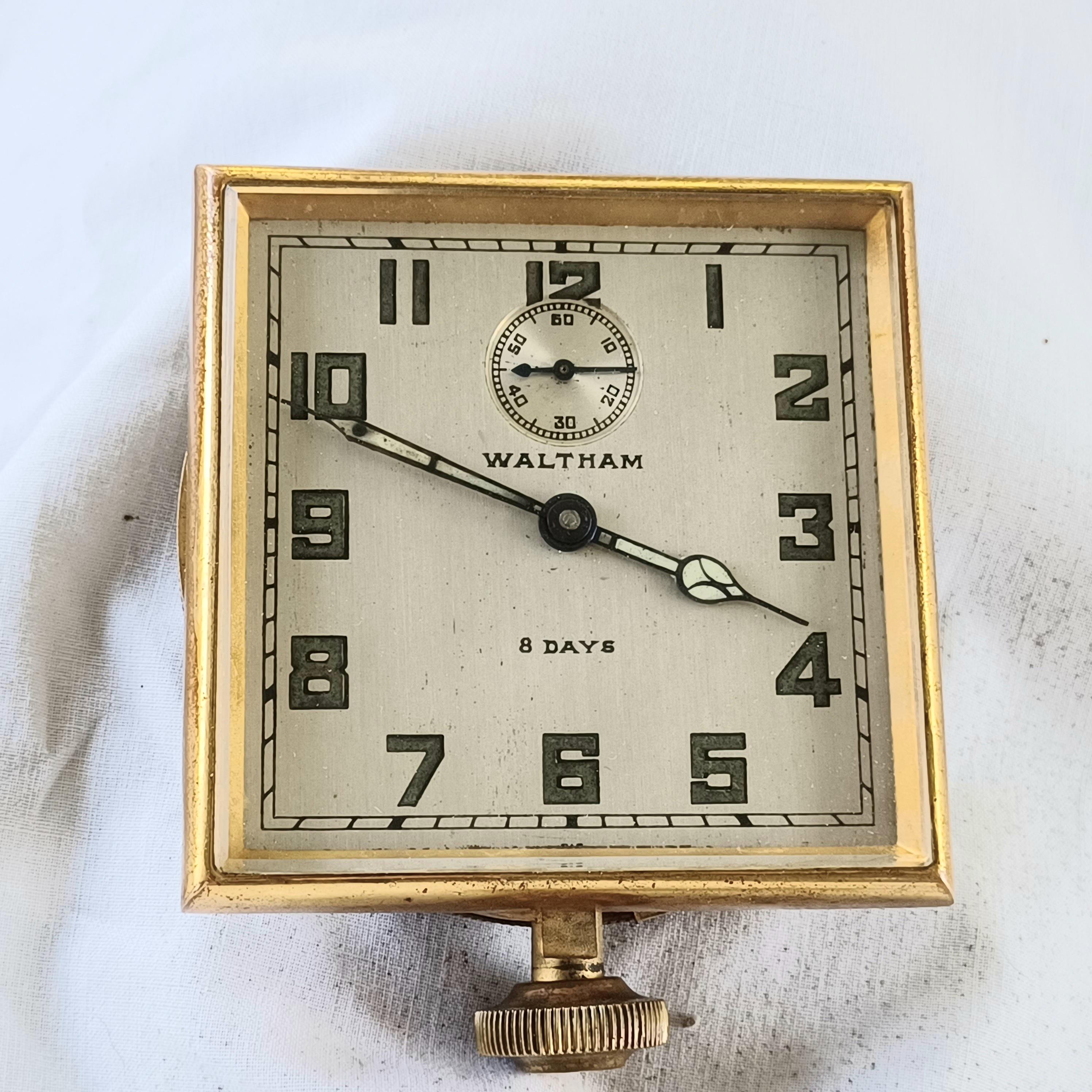 Waltham Car Clock Day 37 size Jewel Dashboard desk 1926 Needs a new  balance Staff (10 Bucks) Watchmakers Special Mainspring is good