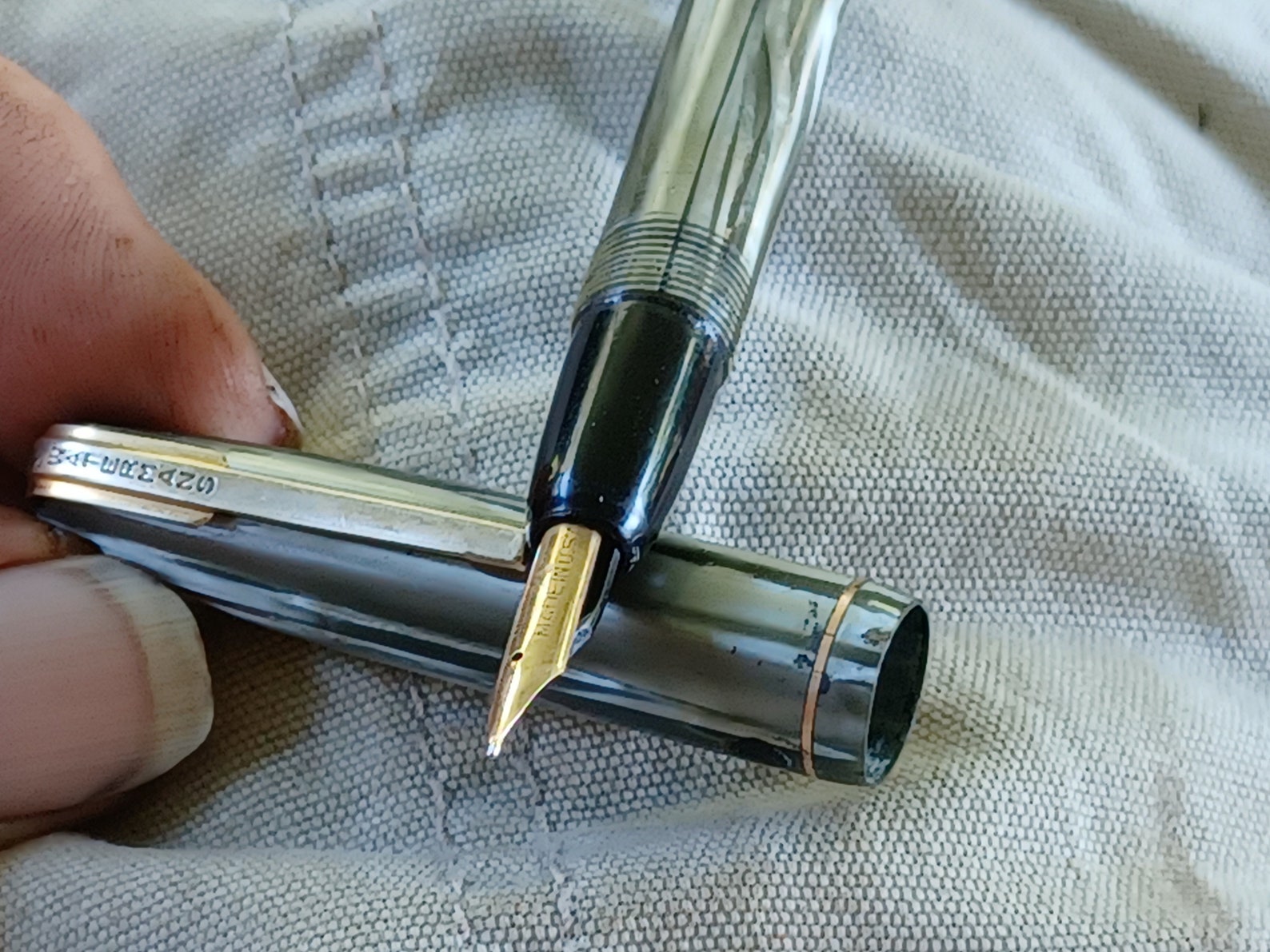 Waterman Fountain Pen Gold Filled Trim 75 Nib 14K Gold Silver Etsy