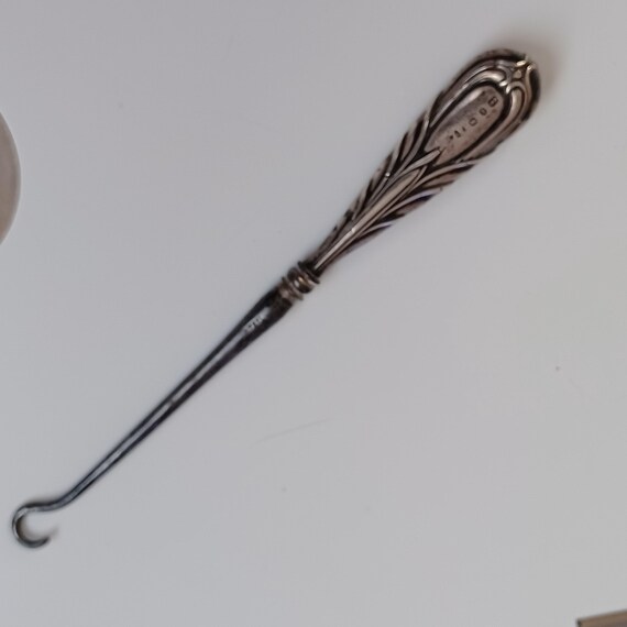 1897 Sterling Button Hook Hallmarked Birmingham E… - image 1