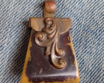 Butterscotch Bakelite Purse Fob Charm Bracelet Necklace Trinket Art Deco Antique Unknown Item Tested Bakelite Jewelry Retro Mid Century MCM