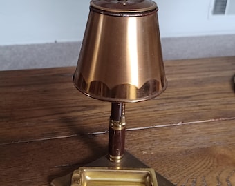 art deco Vintage Brass Lamp Shaped Cigarette Holder Ashtray
