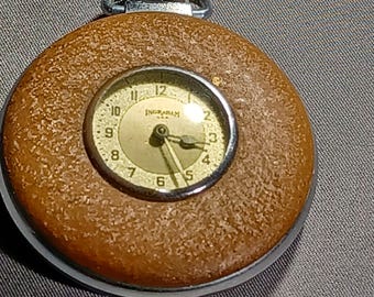 INGRAHAM アンティーククロック　稼働品 難あり Vintage Ingraham Sentinel Click With Secometer Mechanical Pocket