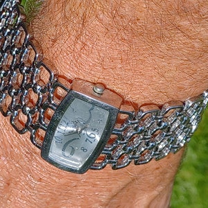 Vtg &#39;&#39;PIERRE NICOL&#39;&#39; Mid Century Modernist Ladies Fashion Designer watch Very Unique “Retro BLING” Wide