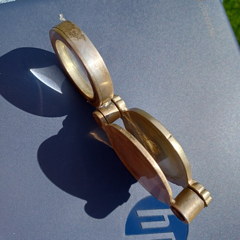 Magnifying Glass Paperweight With Mother of Pearl Handle Desk Etsy