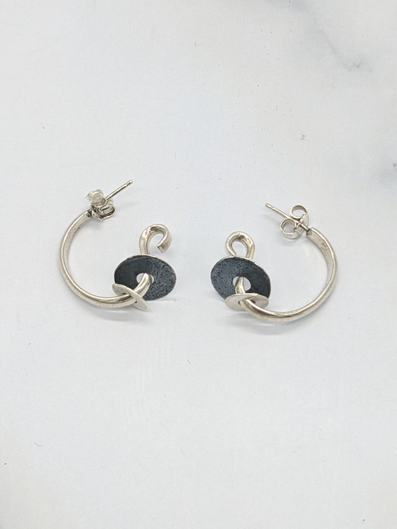 SILPADA Sterling Silver Hoop Stud Earrigs