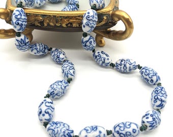Vintage Chinese Porcelain Beaded Necklace