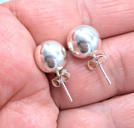 Sterling Silver Round Ball Stud Earrings