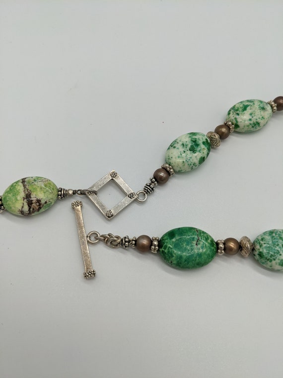 Vintage Sterling Silver and Variscite Stone. - image 2