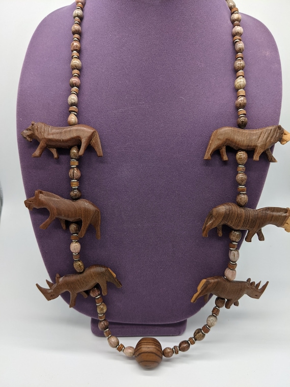 African Safari Wood Necklace. - image 1