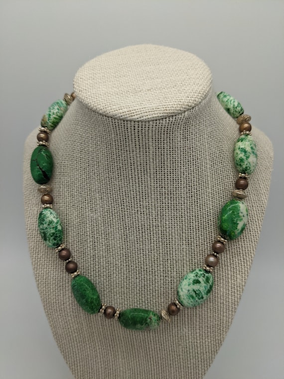 Vintage Sterling Silver and Variscite Stone. - image 1