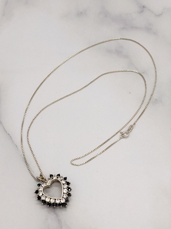 Vintage Sterling Silver Heart Pendant Necklace - image 5