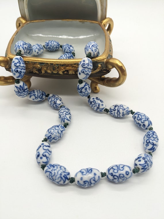 Vintage Chinese Porcelain Beaded Necklace