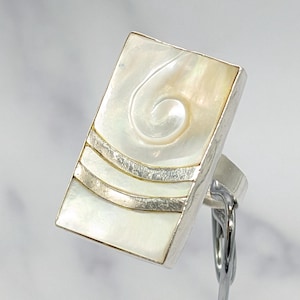 Vintage Sterling Silver Shell Ring Size 8