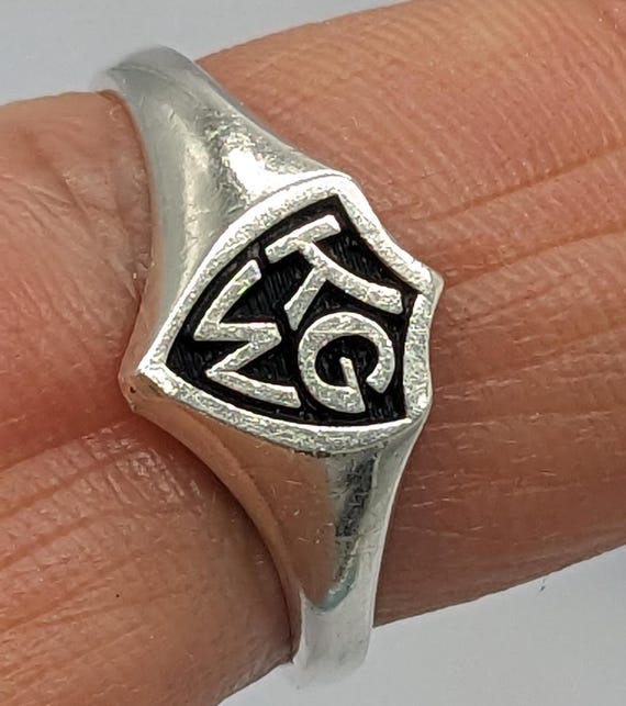 Sterling Silver CTR Foreign Language Ring Size 7.5 - image 2