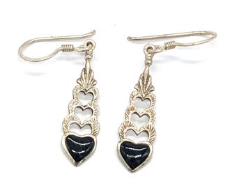 Vintage Dangle Heart Earrings