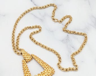 Vintage Sarah Coventry Gold Tone Pendant Necklace