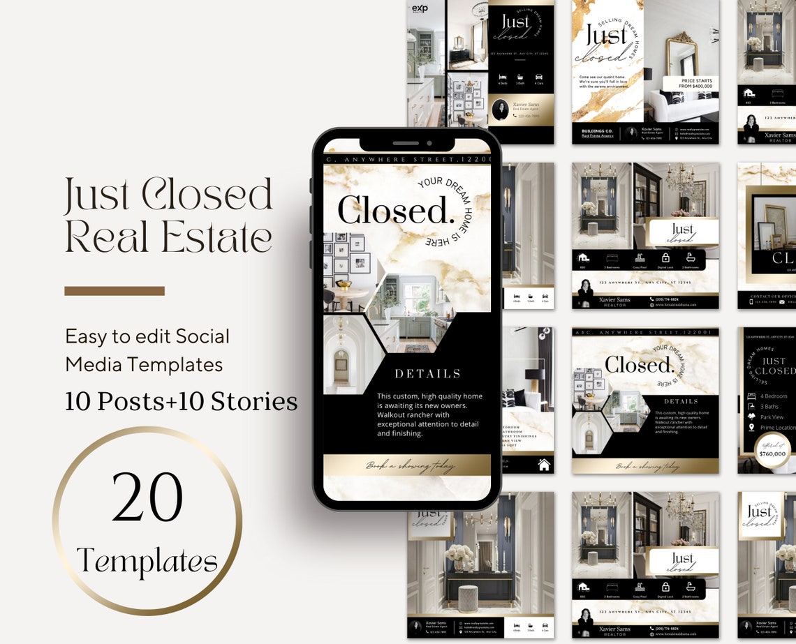 Just Closed Real Estate Marketing Templates Real Estate - Etsy