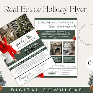 Hallo Nachbar Flyer| Weihnachtsflyer | Dezember Flyer | Immobilienmarketing| Weihnachts-Themen-Immobilien-Flyer