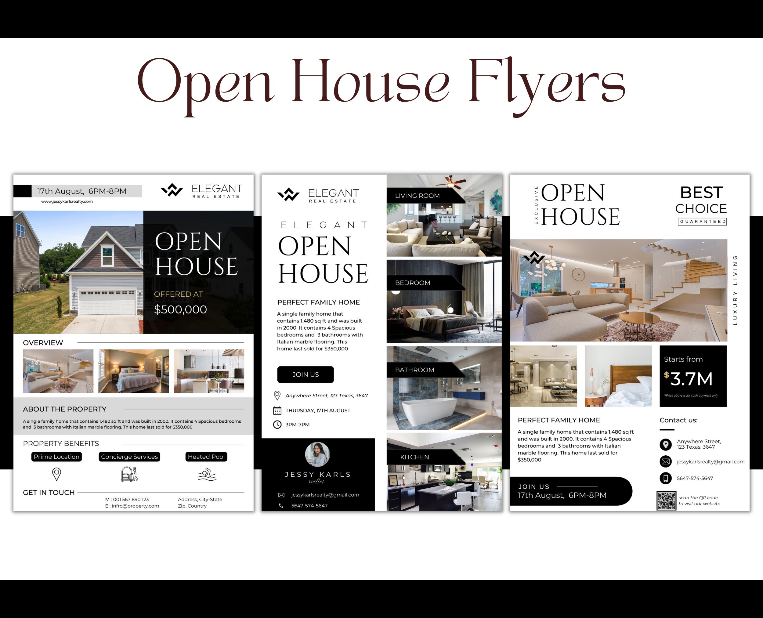 50+ Modern Real Estate Flyer Bundle|black&white Realtor Flyer Templates ...