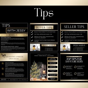 Real Estate Black and Gold January Templates| January Real Estate Posts ...