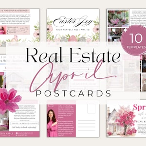 Grundbesitz April Postkarten| Frühling Grundbesitz Postkarten | Makler Frühling Marketing | Postkarten Vorlagen | Makler April Vorlagen