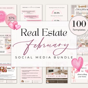 Modelli immobiliari di febbraio/Post immobiliari di San Valentino/Marketing immobiliare di febbraio/Modelli per social media per agenti immobiliari/Kit per agenti immobiliari