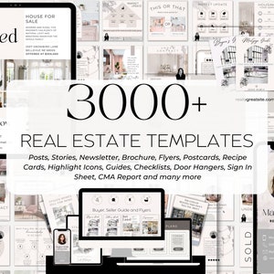 3000+ Blush Pink Real Estate Marketing Templates| Realtor Instagram Facebook Posts&Stories| Real Estate Bundle| Realtor Social Media Bundle