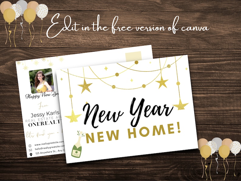 3 Real Estate New Years Postcards Holiday Edition Postcards Etsy