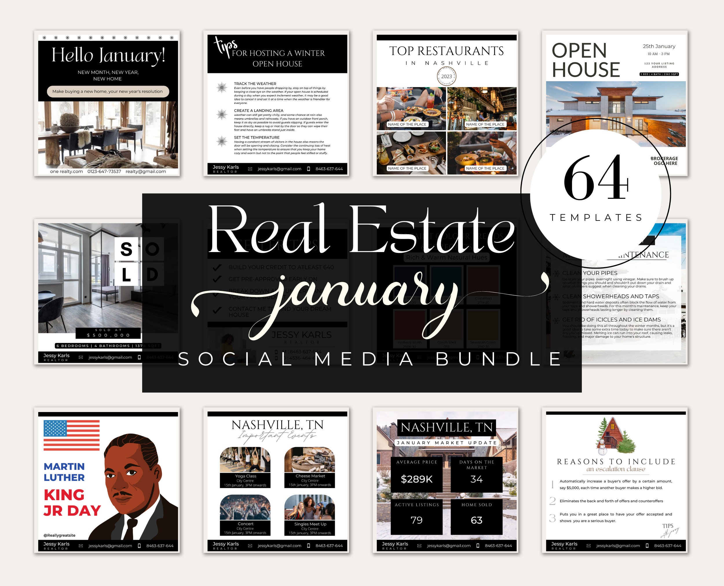 64+ January Real Estate Marketing Templates| Real Estate January Social ...