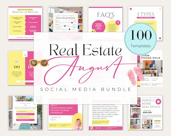 August Social Media Templates | August Makler | Sommer Immo Instagram Posts| Realtor Canva Vorlagen