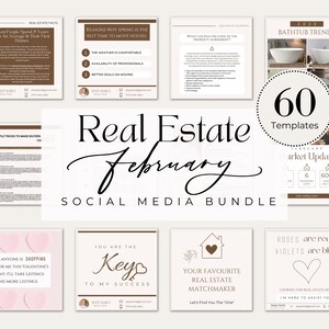 Plus de 60 modèles de février pour la Saint-Valentin immobilier rose blush | Messages de l'agent immobilier pour la Saint-Valentin | Février Agent immobilier Instagram Facebook Marketing Posts