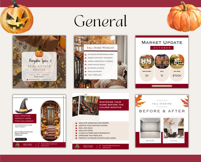 110 October Real Estate Templates| October Real Estate Social Media ...