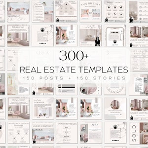 300+ Aesthetic Real Estate Marketing Templates| Social Media Posts and Stories| Highlight Icons| Realtor Instagram Marketing| Realtor Bundle